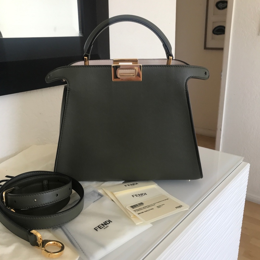 SOLD Fendi Peekaboo Essentially Olive gold hw